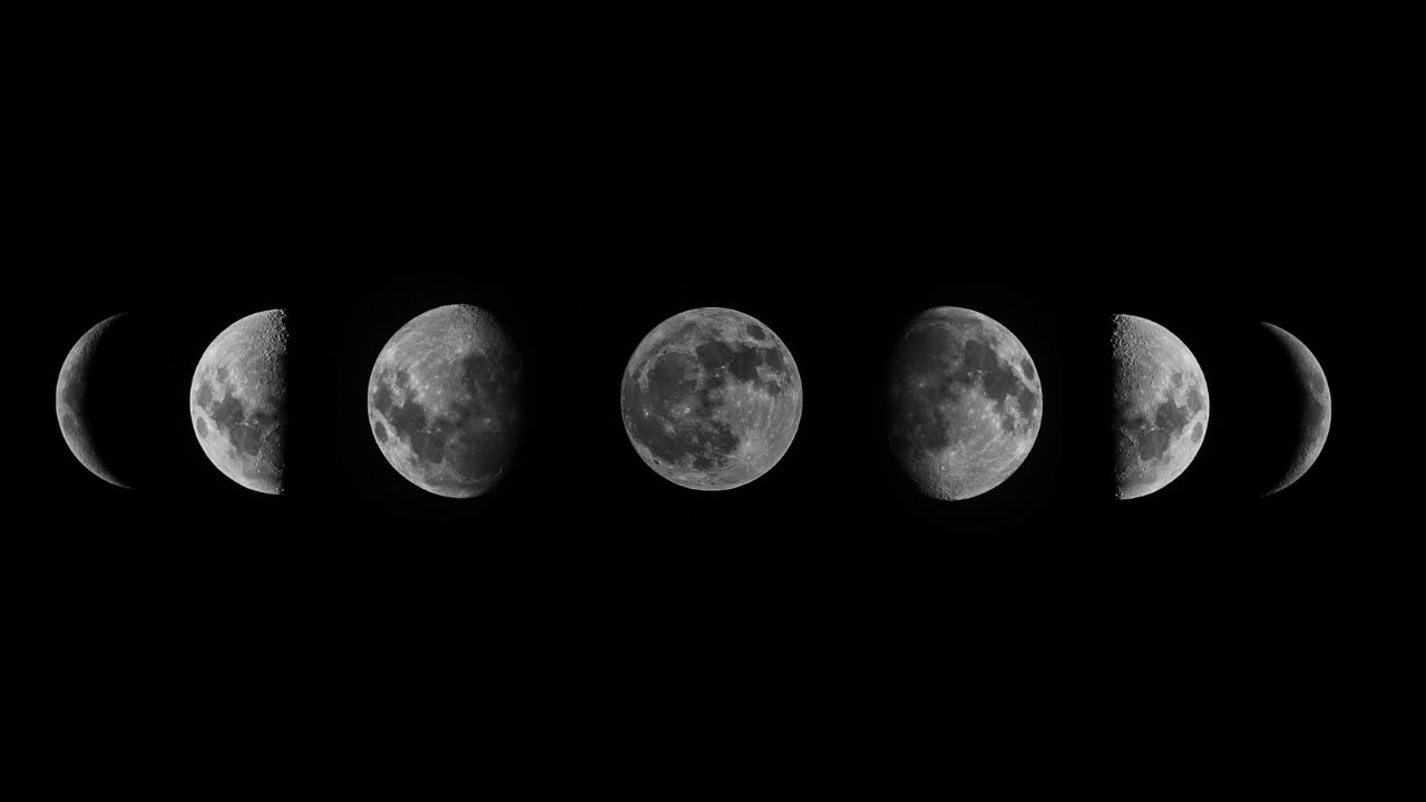 Featured image showing the full cycle of moon phases